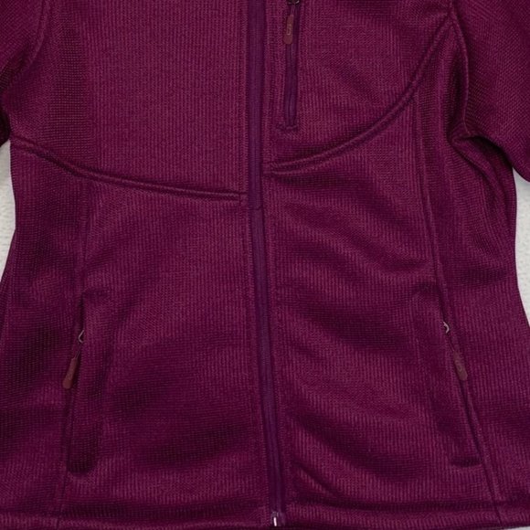 CB Sports Womens Fall Campus Fitted Bomber Jacket Size L Ribbed Purple Fleece - Picture 4 of 10